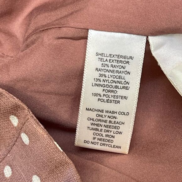 Loft High Waist Polka Dot Blush Pink Skirt Lined Size 2 Office Preppy Corporate - Picture 5 of 7